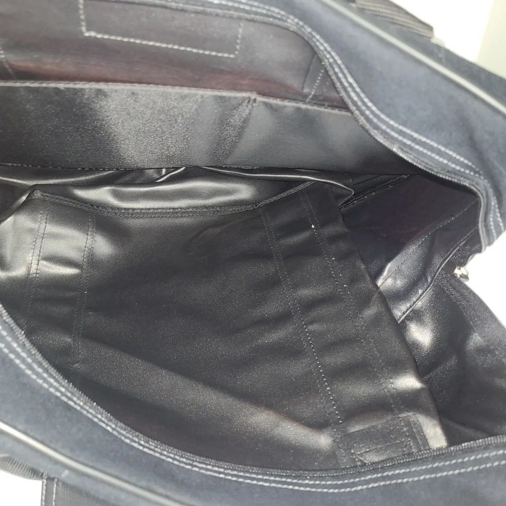 Kenneth Cole Duffel Bag Black New With Tags Faux Suede Travel Weekender Carryon